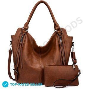 Brand New Realer Tote Bag Large Brown Hobo Style